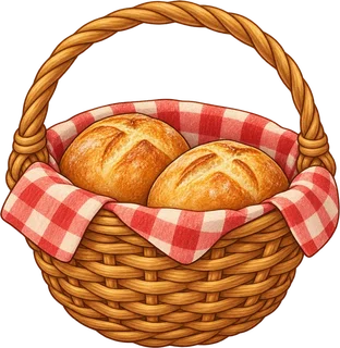 Uma cesta com pães